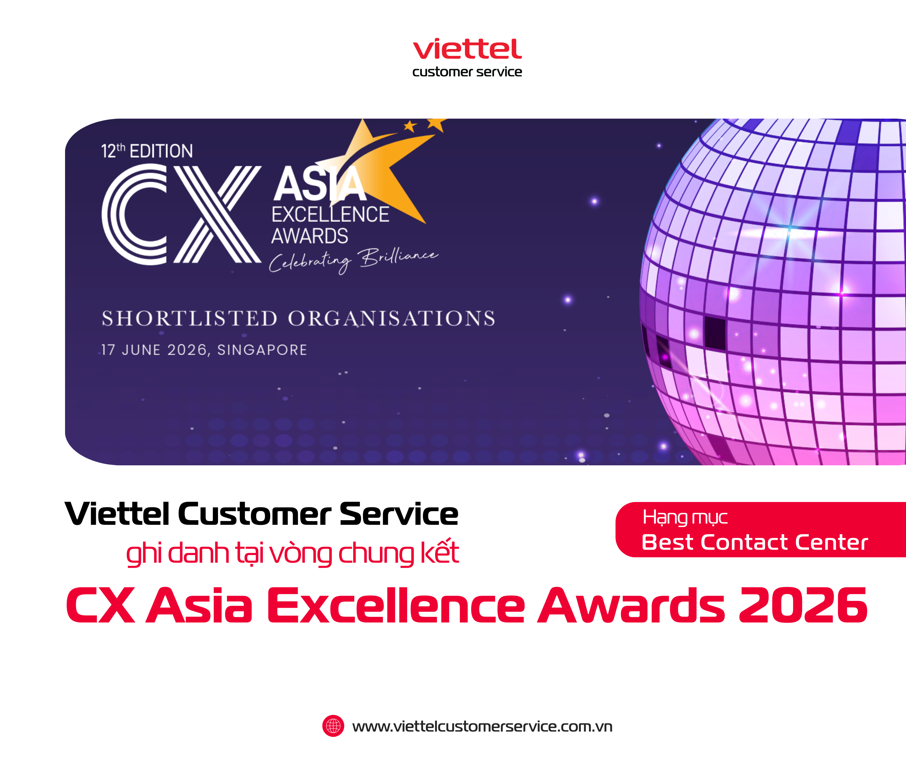 Viettel Customer Service ghi danh tại vòng chung kết CX Asia Excellence Awards 2026